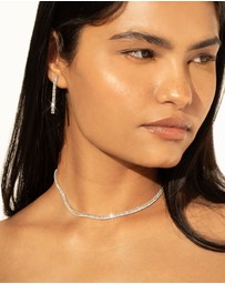 Mestige - Era Radiant Tennis Necklace - Silver Plated