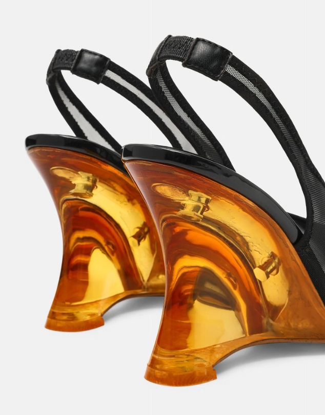 Steve Madden - Dyra Black/Gold Wedge Heels