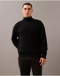 Calvin Klein - Merino Button Neck Jumper