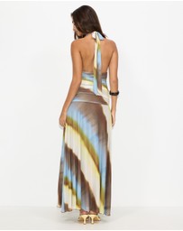 Dazie - Topaz Mesh Halter Maxi Dress