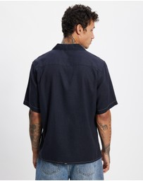 Thrills - Hemp Minimal Thrills Contrast Stitch Cropped Bowling Shirt
