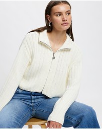 Malbon - Allegra Chunky Golf Knit Zip Up