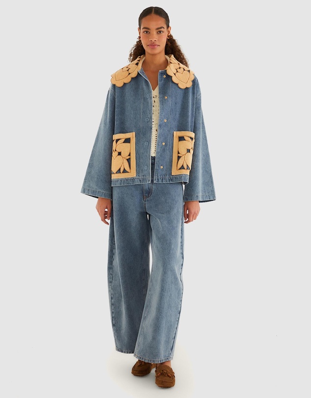 Farm Rio - Blue Richelieu Denim Pants