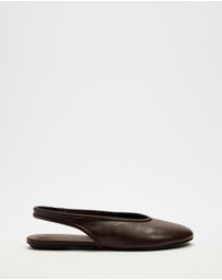 Atmos&Here - Marlowe Leather Sling Back Ballet Flats