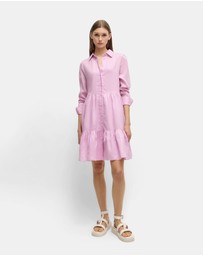 BOSS - Tiered Shirt Dress In Ramie