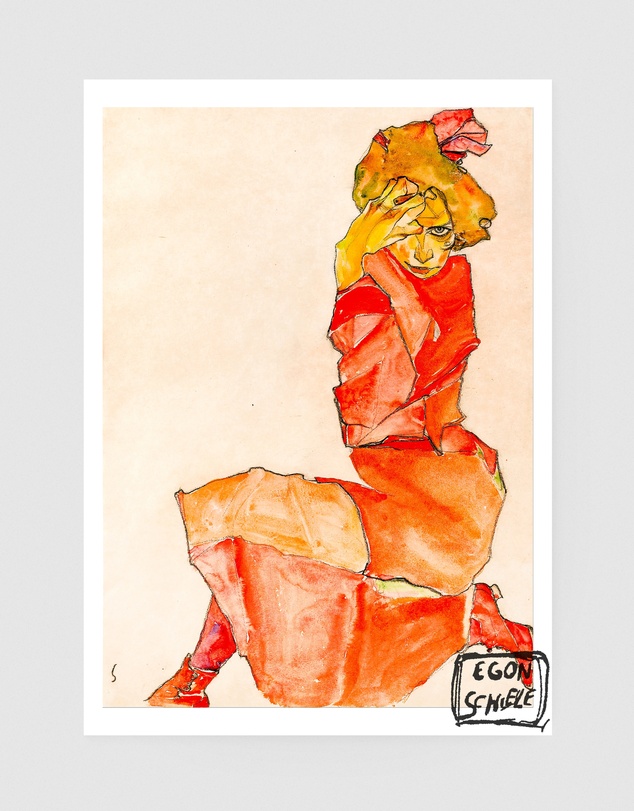 Inka Arthouse - Red Dress by Egon Schiele Art Print