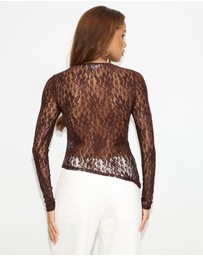 Dazie - Spotlight Lace Long Sleeve Top