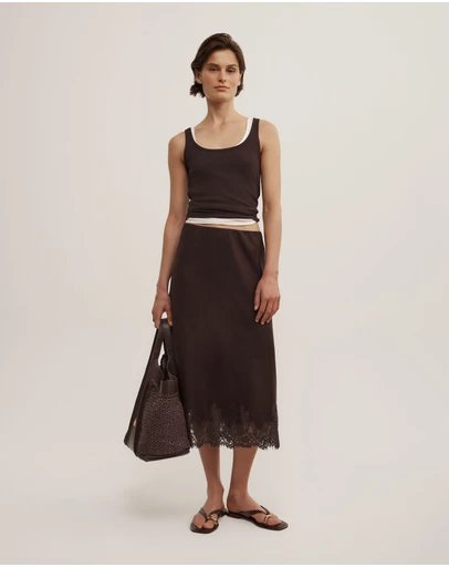 Witchery - Linen Lace Midi Skirt