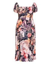 City Chic - Plus size Abbigail Bloom Print Maxi Dress - rose