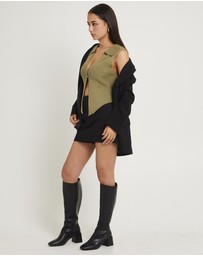 Subtitled - Meryl Ribbed Collar Knit Top