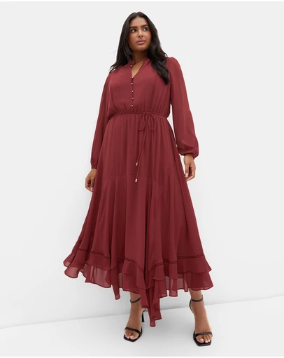 City Chic - Yasmine Long Sleeve Maxi Dress