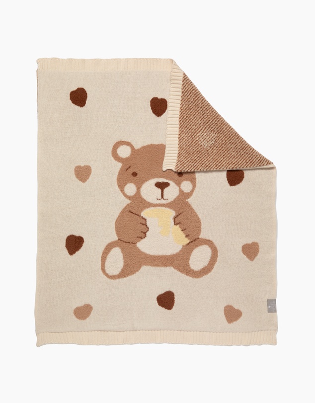 Living Textiles - Fluffly Jacquard Blanket - Cuddly Bear