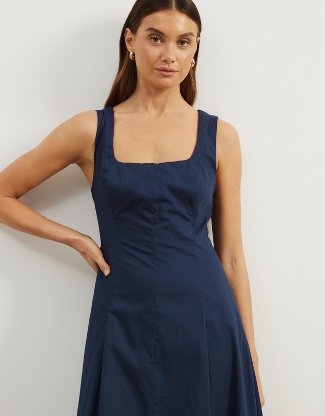 Atmos&Here - Ivy Square Neck Cotton Maxi Dress