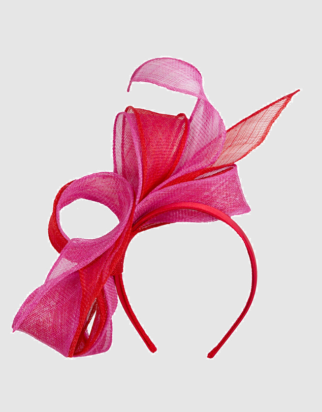 Max Alexander - Red and Fuchsia Sinamay Bow Racing Fascinator