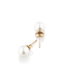 Michael Hill - Stud Earrings with 7mm Round Cultured Freshwater Pearls in 10kt Yellow Gold