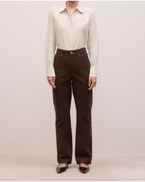 Trenery - Moleskin Five Pocket Pant in Coffee Bean