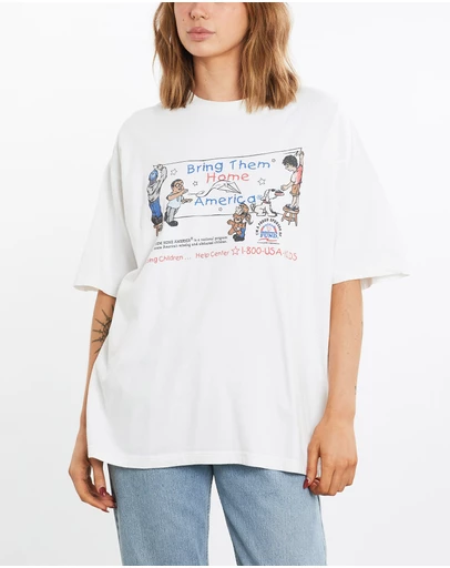Vintage by The Real Deal - Pre Loved - Vintage 90s 'Missing Children' Tee