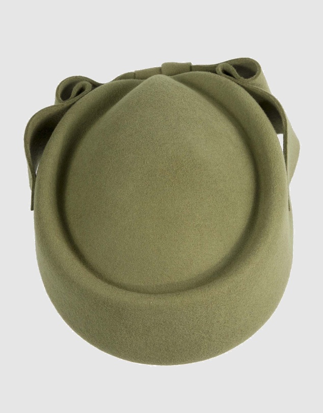Max Alexander - Felt Olive Pillbox Hat
