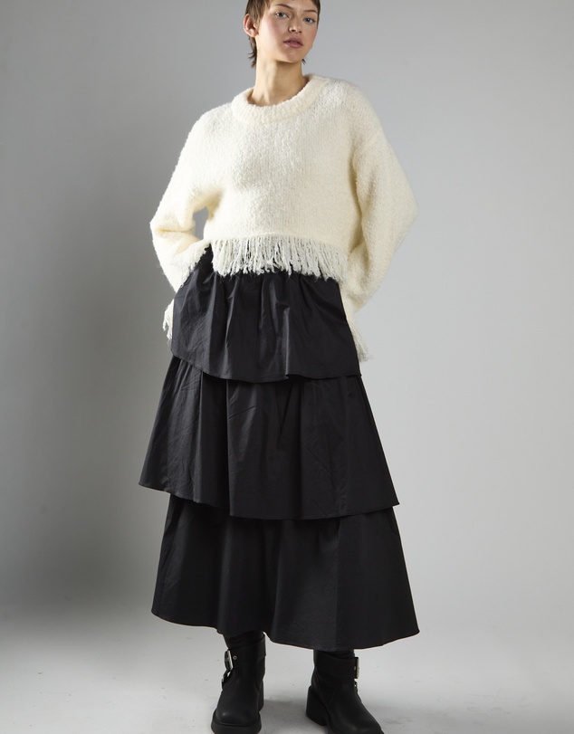 Glamorous - Fringe-Trim Long Sleeve-Jumper