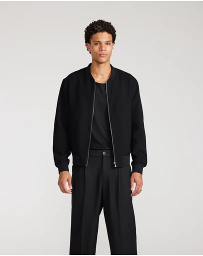 Calibre - Textured Bomber Jacket Black