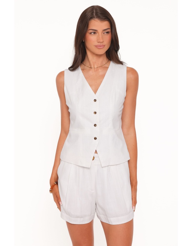 Petal & Pup - Elinor Cuffed Linen Short - Cream