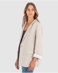 CAMIXA - Jackie Oversized Linen Blazer Jacket