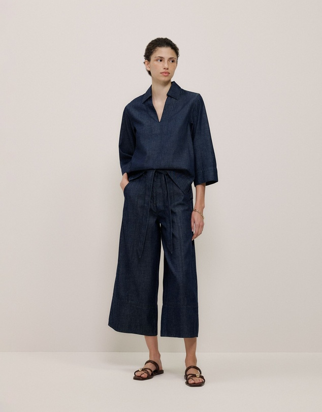Trenery - Soft Denim Culotte in Rinse Wash