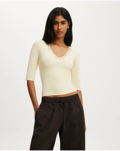 Cotton On - Eva Lace 3/4 Top