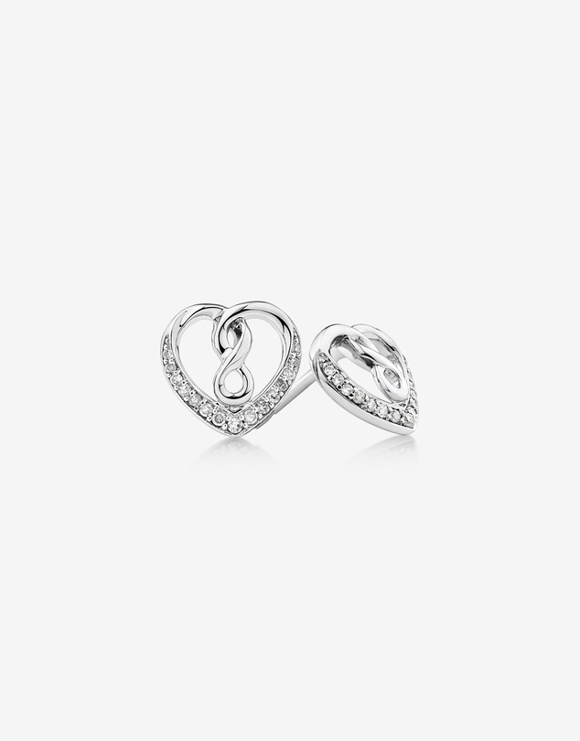 Michael Hill - Heart Infinitas Earring with 0.12 Carat TW of Diamonds in Sterling Silver
