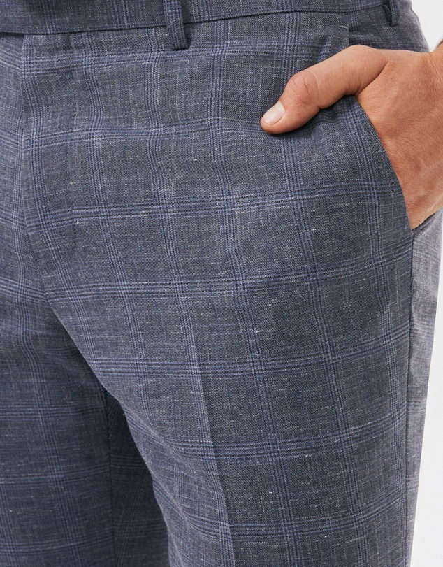 Van Heusen - Superfine Twill Slub Check Suit Pant