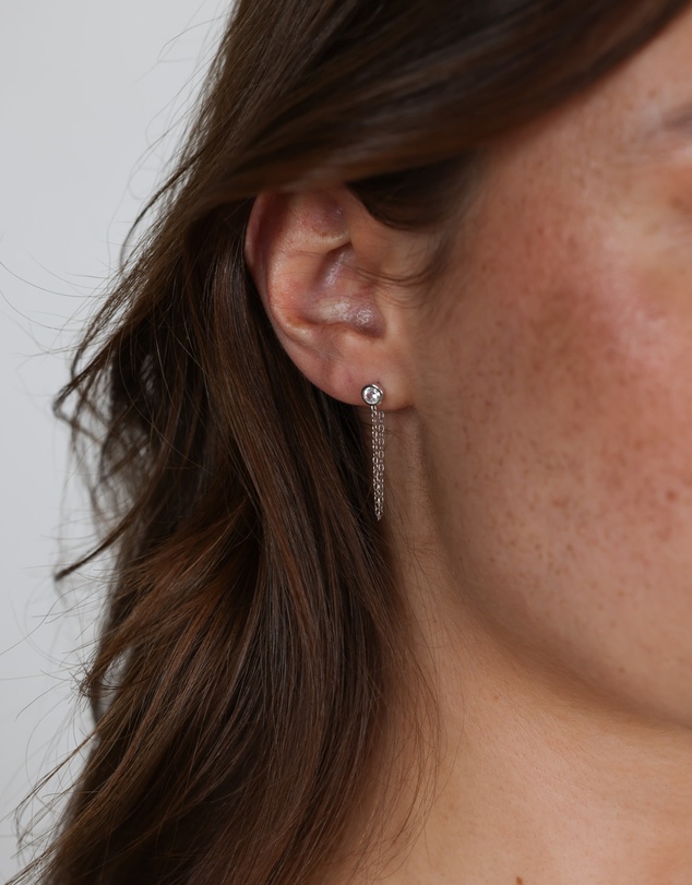 Pastiche - Silver Amber Earrings
