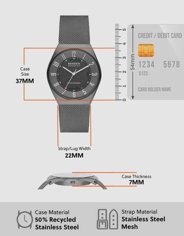 Skagen - Skagen Grenen Solar Powered Charcoal Watch SKW6836