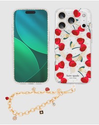 Kate Spade - Kate Spade Cherry Dot MagSafe Charm Bundle for iPhone 17 Pro Max