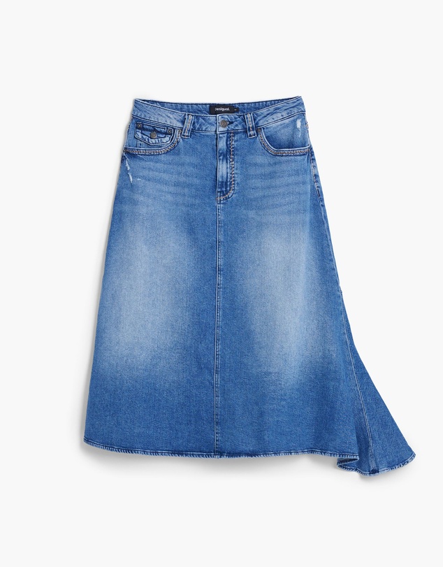 Desigual - Midi-length asymmetrical denim Skirt