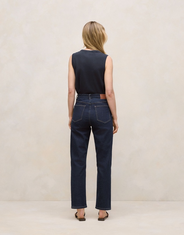 Trenery - High Rise Straight Leg Jean in Dark Indigo