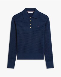 Tommy Hilfiger - Cable Knit Relaxed Polo Jumper