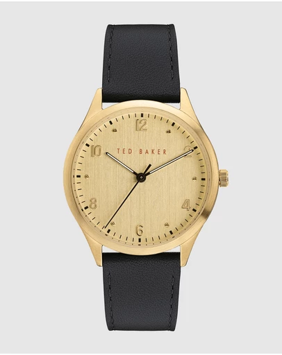 Ted Baker - Manhatt 40mm Black Leather Watch