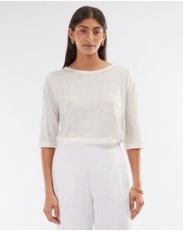 Amelius - Bronte Linen Three Quarter Jersey Top