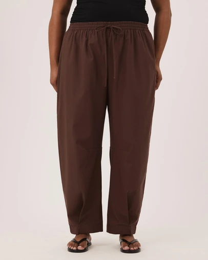 Atmos&Here Curvy - Clara Linen Blend Barrel Leg Pants