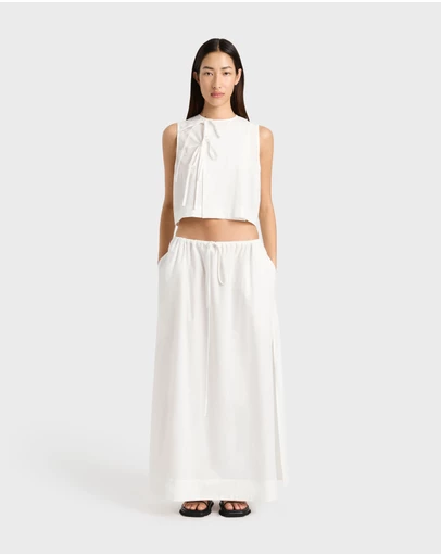 BONDI BORN - Kyoto Drawstring Maxi Skirt