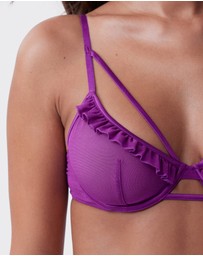 Bras N Things - Night Games Sneak Peak Unlined & String Set - Dark Purple