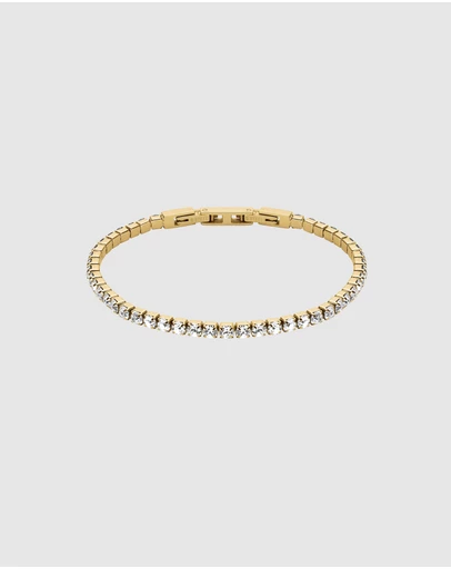 Rosefield - Tennis Crystal Gold-Tone Bracelet