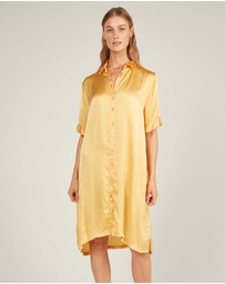 Primness - Glossed Shirt Dress