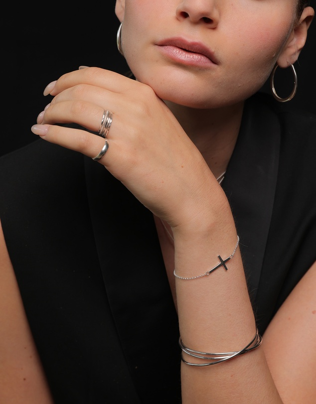 Elli Jewelry - Cross Bracelet in 925 Silver