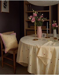 Mosey Me - Forget Me Not Embroidered Tablecloth