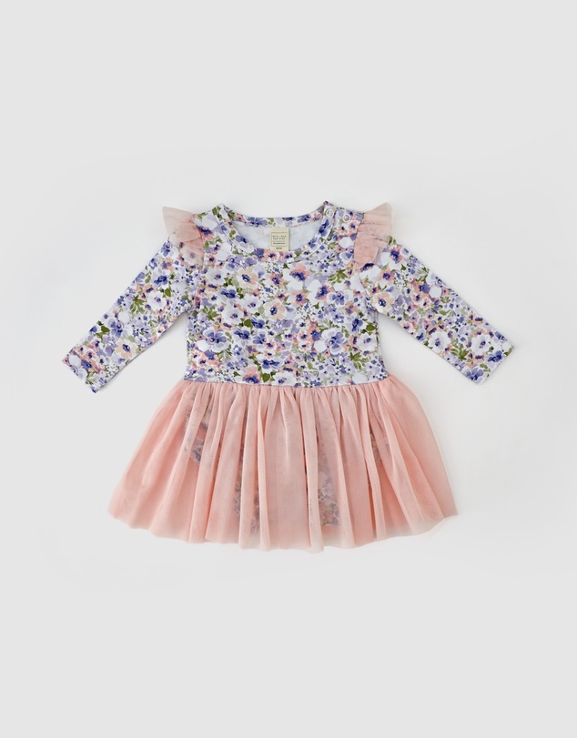 WITH LOVE FOR KIDS - Tulle Flutter Long Sleeve Tutu Onesie - Babies