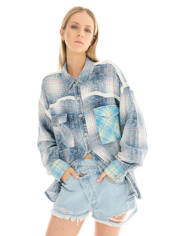 THE TALES - Patchwork Western Flannel Shirt