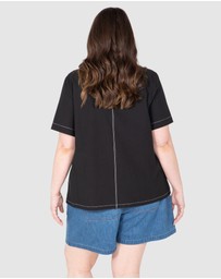 Love Your Wardrobe - Eden Contrast Stitch Top