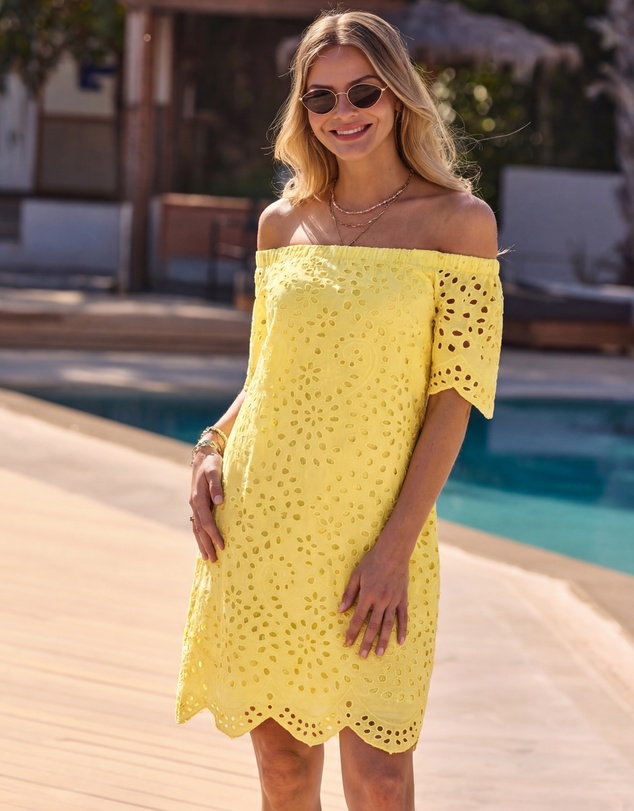 Sosandar - Broderie Bardot Dress
