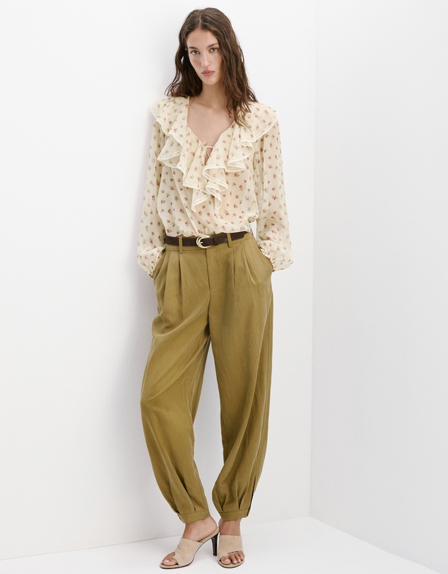 M.N.G - Ruffled Floral Blouse
